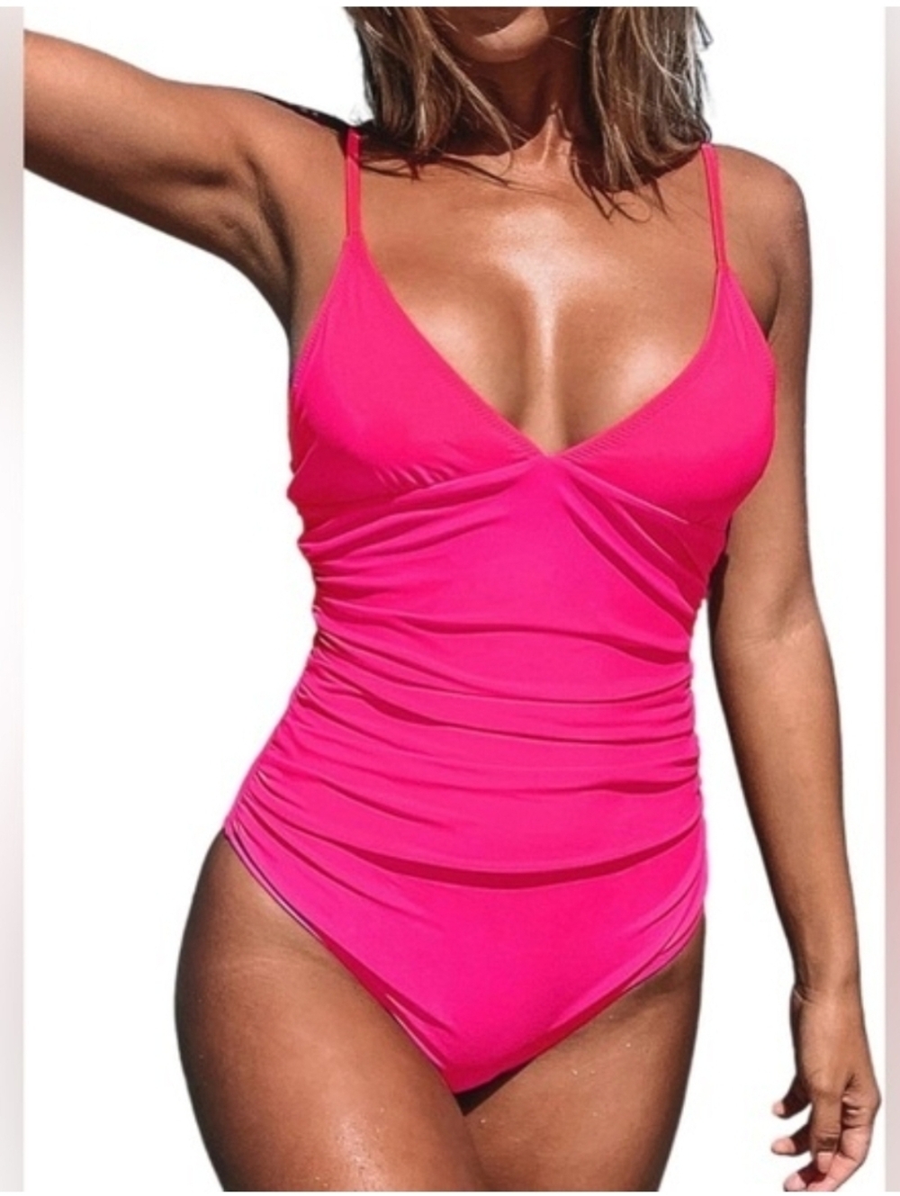 Cupshe Hot Pink One-Piece Swimsuit